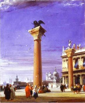 Richard Parkes Bonington : St Mark's Column in Venice